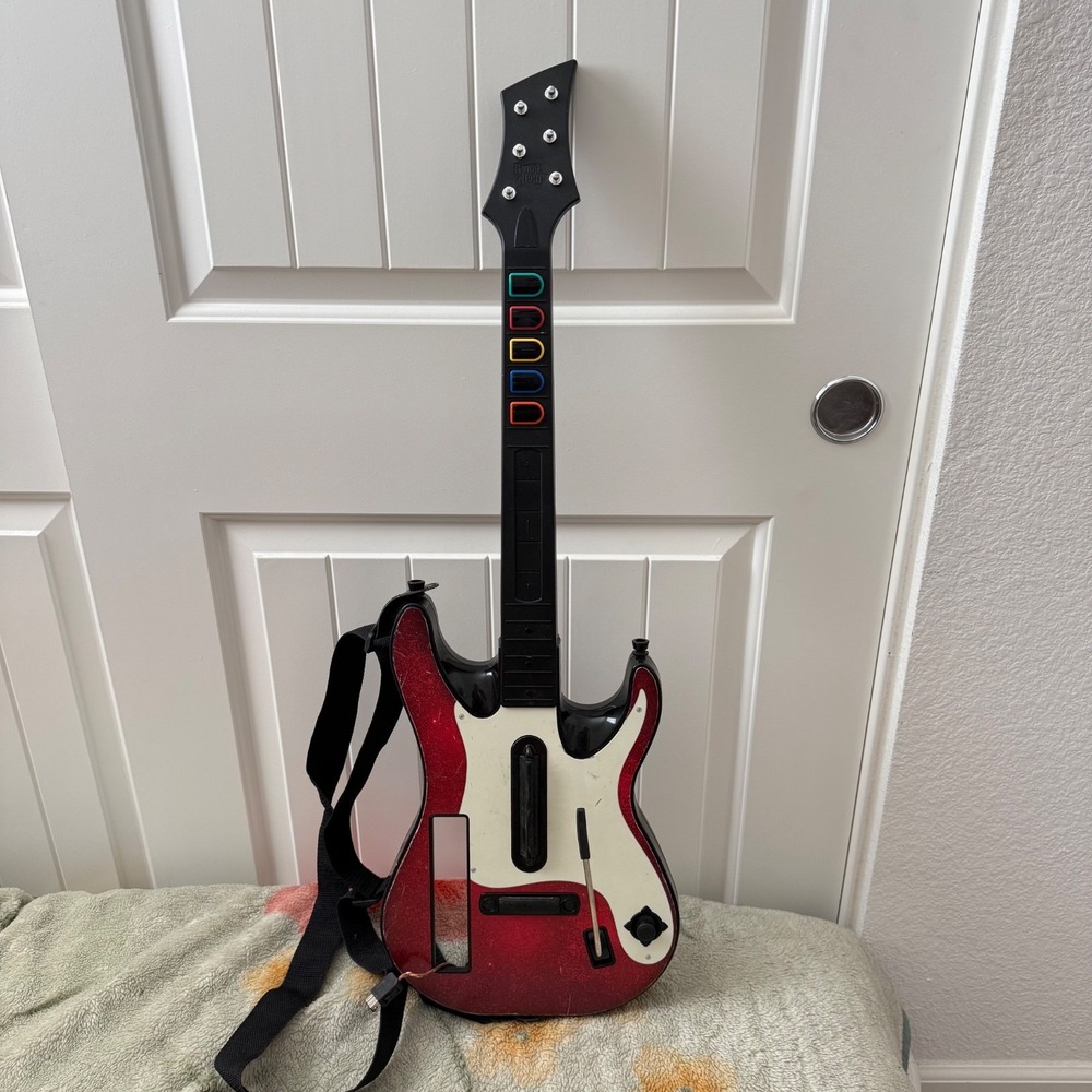Guitar Hero Wii Wireless Guitar Controller Red Octane Red Parts Or Repair